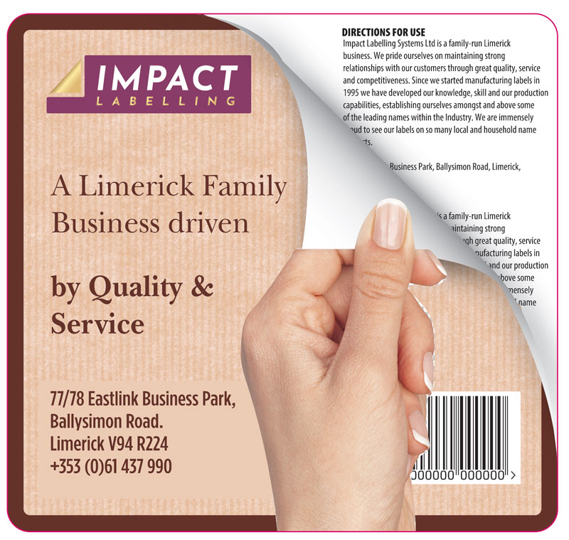 Impact Labelling | Limerick | Peel and Reveal Label